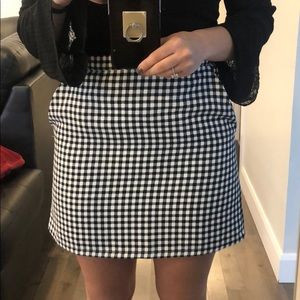 PLAID SKIRT BLACK AND WHITE